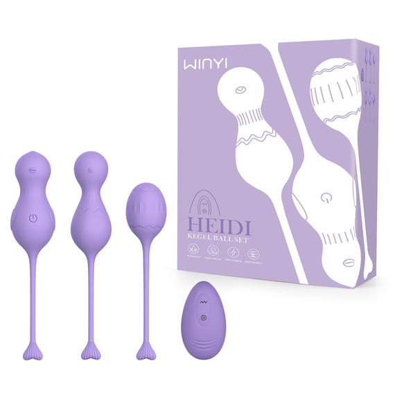 WINYI Heidi Kegel Ball Set 3in1 IPX6 10 Mode Vibration, Lilac, 3 image