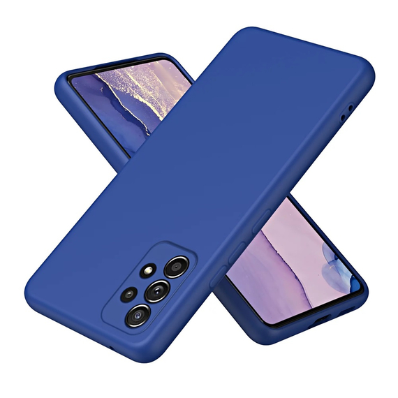 Carcasă Helmet Liquid Silicone Samsung A32, albastru Denim