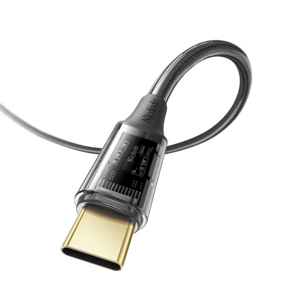 Mcdodo Cablu Type-C la Type-C PD Transparent Amber 100W 5A 1.2m, Negru