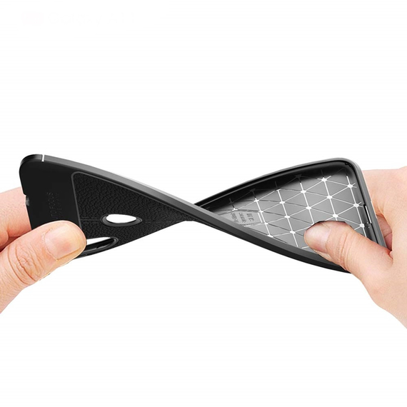 Husă pentru cască cu textură din piele Samsung A11, negru, 3 image