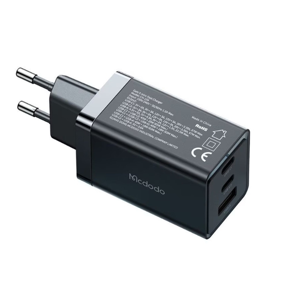 Mcdodo GaN 5 mini încărcătoare 2xType-C 1xUSB 65W, negru, 2 image