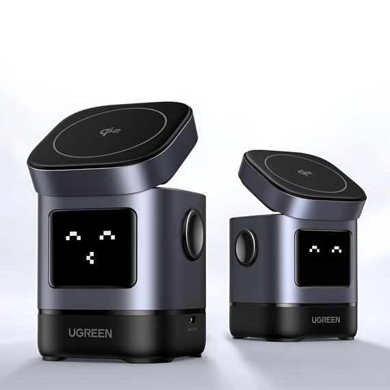 UGREEN Uno 2-in-1 încărcător magnetic fără fir 15W, gri, 2 image