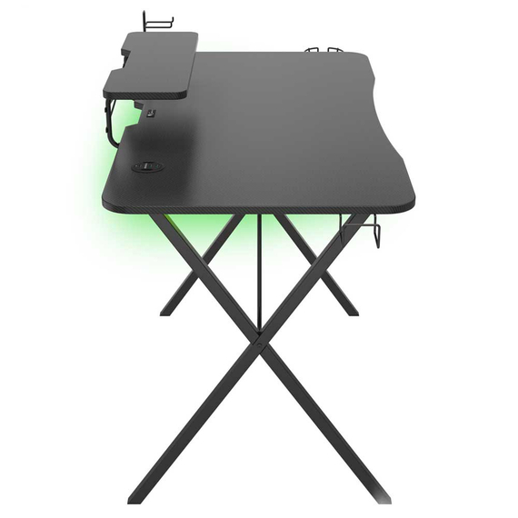 Genesis Desk Gaming Holm 300, RGB (organizator, încărcător wireless, suport multiplu (căști, cupă, Gamepad), hub USB, telecomandă, 120x60x75cm), 2 image