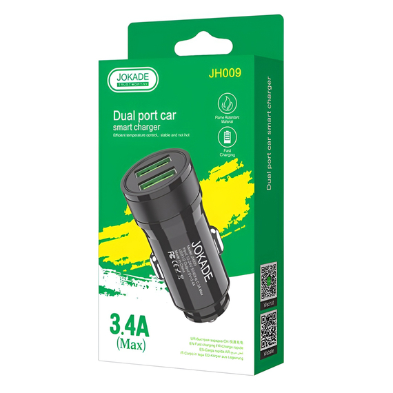 Încărcător auto Jokade 2*USB-A 3.4A JH009, negru, 2 image