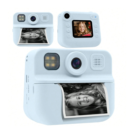 EYESUN Instant Kids Camera cu role de hârtie de imprimare 030D, albastru, 2 image