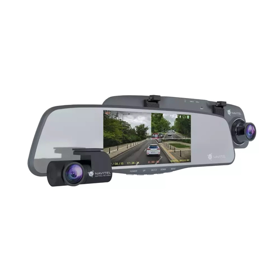 Navitel MR255NV Mirror Car Video Recorder + WOO MicroSD Card UHS-I (U1) (C10) + Adaptor SD, Integra, 64 GB