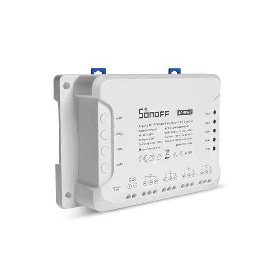 Întrerupător inteligent Sonoff Wi-Fi 4-Gang cu control RF 4CHPROR3, 2 image