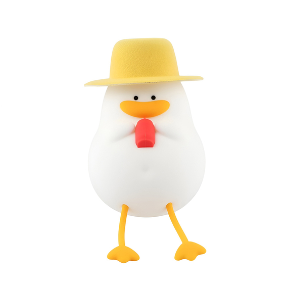 Cute Series Lumină de noapte Rață cu pălărie, alb