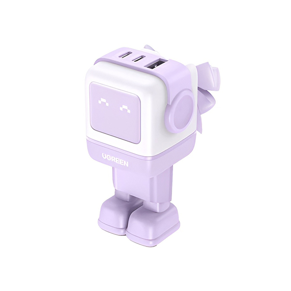 UGREEN Nexode Robot GaN Încărcător USB-A+2*USB-C 65W, Violet