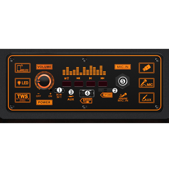 Jokade Party Speaker JD032, 20W, 8", baterie 2400mAh, negru, 2 image