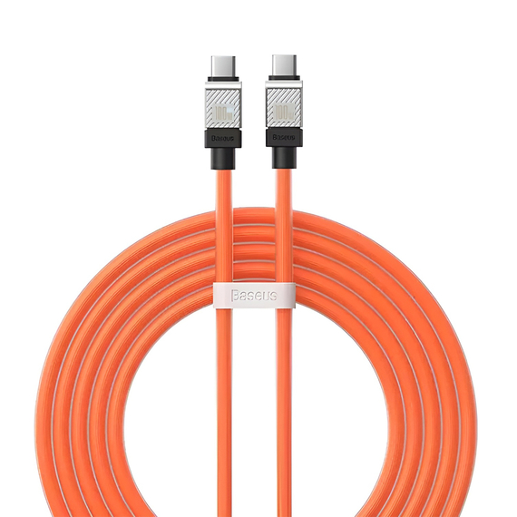 Cablu Baseus CoolPlay Series Type-C la Type-C 5A 100W 2m, portocaliu