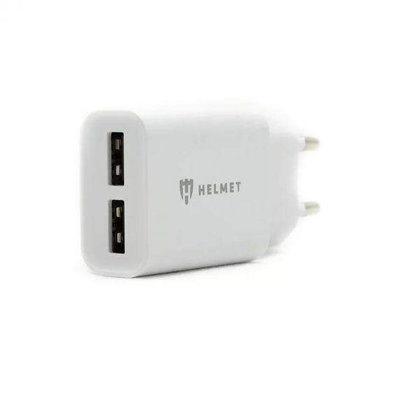 Încărcător de perete pentru cască cu cablu USB la Micro-USB 2xUSB 2.4A, alb, 2 image