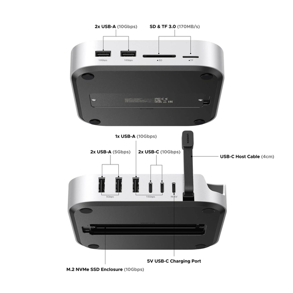 UGREEN Docking Station 11in1 Mac mini M4 | CM841, Gri, 2 image