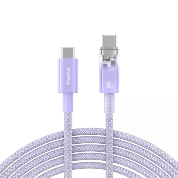 Baseus Cable Explorer Smart Temperature Type-C la Type-C 5A 100W 2m, Nebula Purple