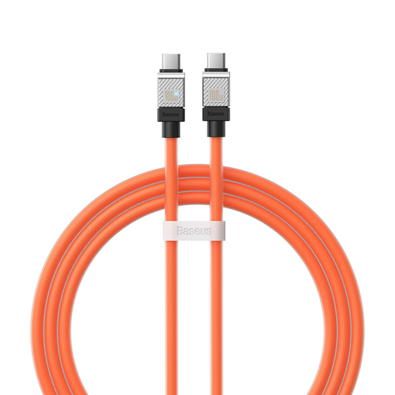 Cablu Baseus CoolPlay Series Type-C la Type-C 5A 100W 1m, portocaliu