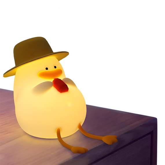 Cute Series Lumină de noapte Rață cu pălărie, alb, 2 image