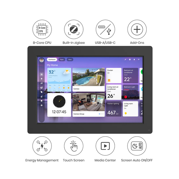 LinknLink ISG Display Max 10" Touch 4 + 32GB ( WiFi 2.4/5GHz, Bluetooth, Zigbee încorporat), 2 image