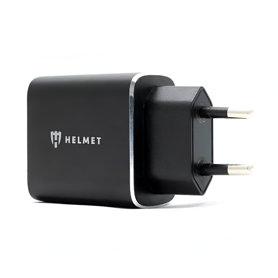 Încărcător de perete Helmet USB/Type-C QC3.0 18W (Сable 3 in1), argintiu