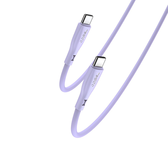 Yesido Cablu silicon lichid Seria Type-C la Type-C 60W 1m, violet
