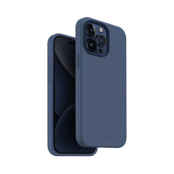 Husă Uniq pentru iPhone 15 Pro Max Hybrid Magclik Charging Lino Hue, albastru