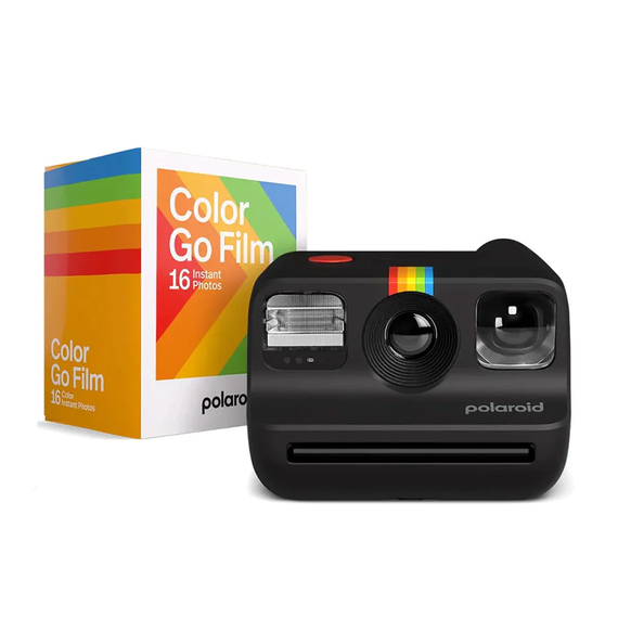 Polaroid Instant Camera GO Gen 2 Cutie cu tot + Pelicule color 16 foi , Negru