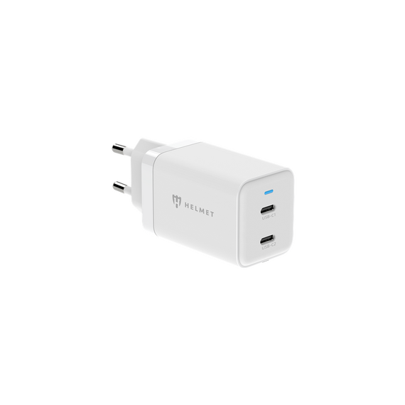 Încărcător de perete pentru cască GaN 2*Type-C 45W 6A, alb, 2 image