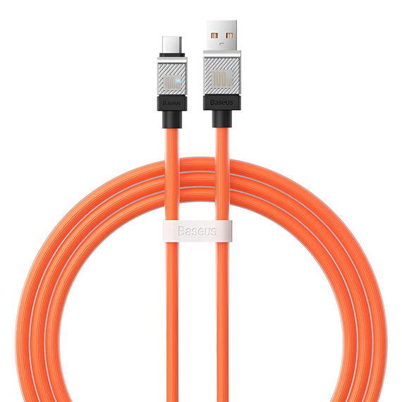 Cablu Baseus CoolPlay Series USB-A la Type-C 2.4A 12W 2m, portocaliu