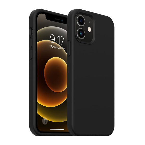 Husă pentru cască Liquid Silicone iPhone 12 Mini, negru