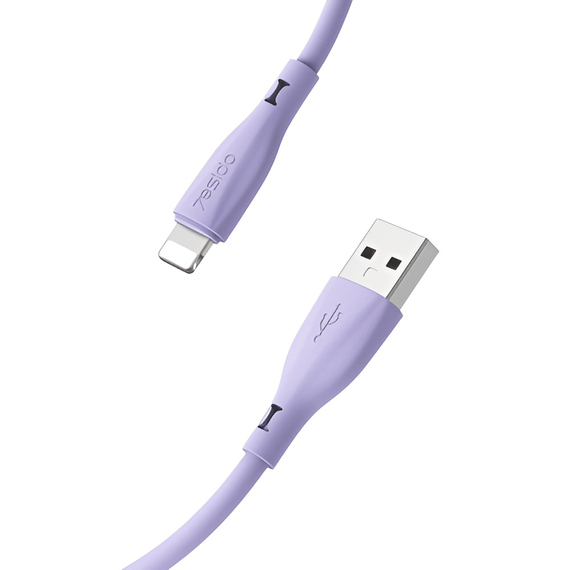 Cablu Yesido Seria Liquid Silicone USB-A la Lightning 18W 1m, violet