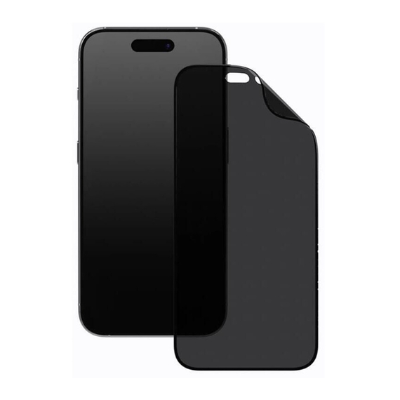 RhinoShield 3D Impact Screen Protector pentru iPhone 15 Privacy Alignment Frame, negru