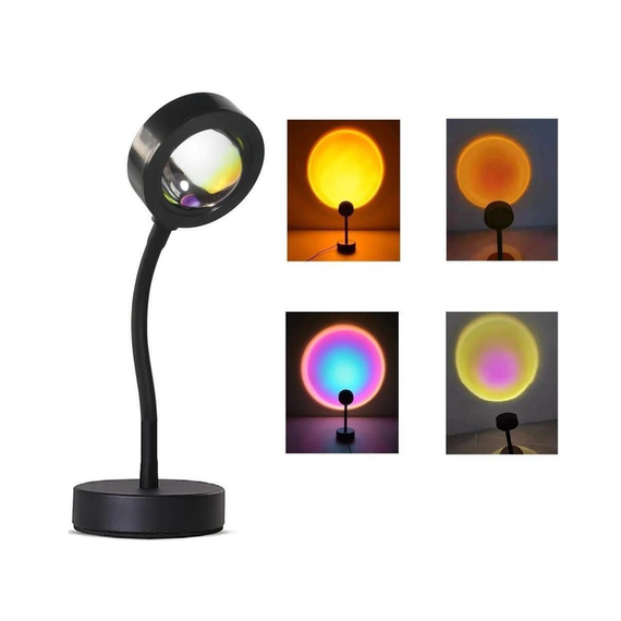 Helmet Sunset Projection Lamp 360 de grade rotativ LED Light, Mix Color