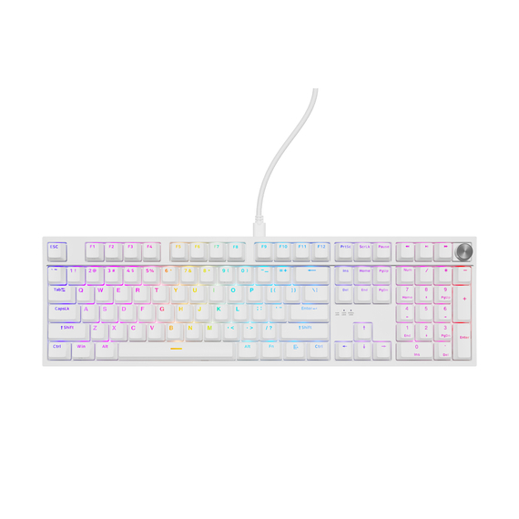Tastatura mecanică Genesis Thor 404 US Layout RGB Backlight Mechanical White Oetemu Peach Silent