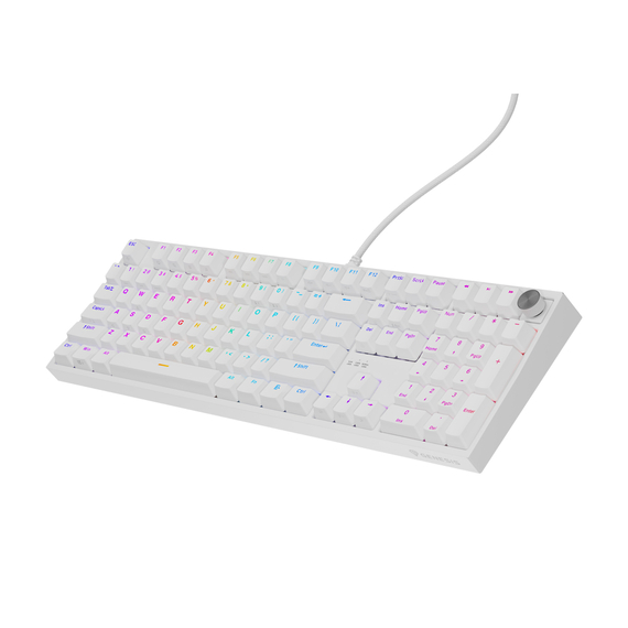 Tastatura mecanică Genesis Thor 404 US Layout RGB Backlight Mechanical White Oetemu Peach Silent, 2 image