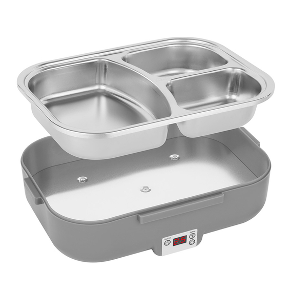 NOVEEN Lunch Box LB640 12/24/220-240 Volt, 24x18,5x11 cm, interior INOX, putere 60 W Gri închis, 3 image