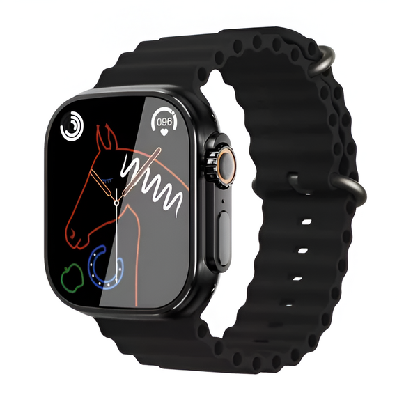 Charome Smart Watch HD Call T8s Ultra Max, cu 2 curele, negru