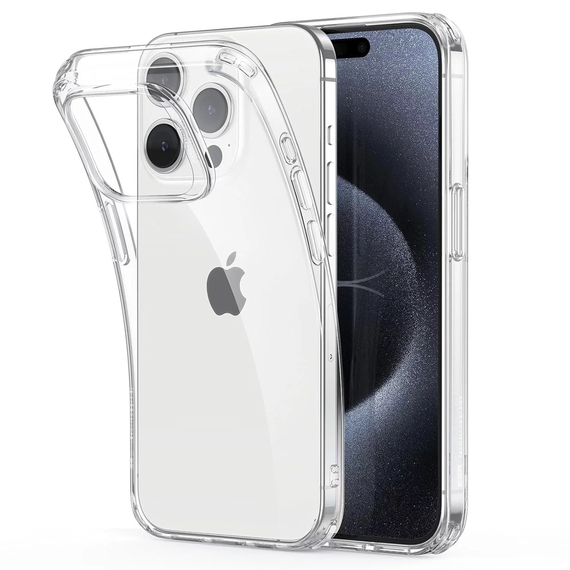 Carcasă cască TPU moale iPhone 15 Pro, transparentă