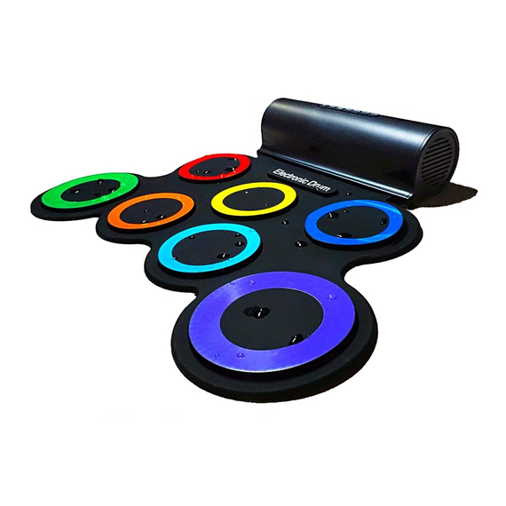 Roll Drum cu difuzoare încorporate, 7 tampoane electronice, culoare curcubeu, 2 image