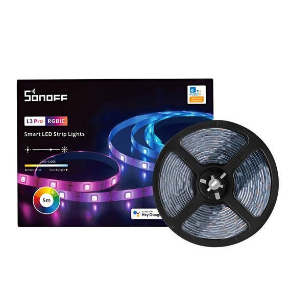 Sonoff Wi-Fi Smart LED RGBIC Strip Lumini L3 Pro 5M (fără adaptor AC)