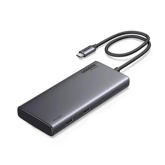 UGREEN HUB 8in1 USB-C la 2*HDMI 4K@60Hz + DP + 2*USB-A 3.2 + 2*USB-C 3.2 + PD 100W | CM639
