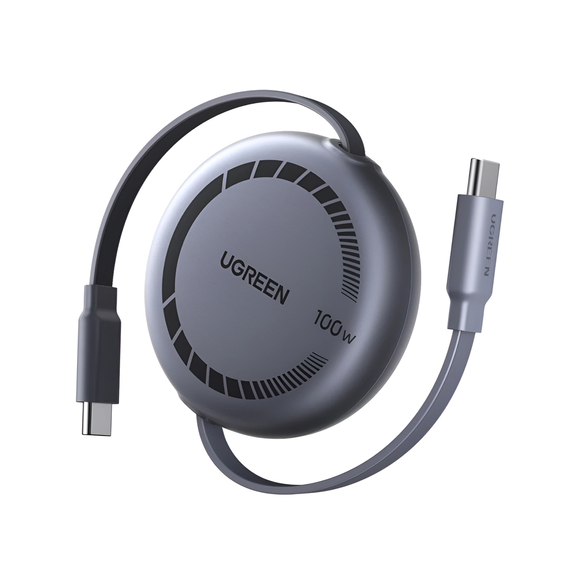 UGREEN Cablu tip C la tip C retractabil 5A/100W, 1M, negru | L531