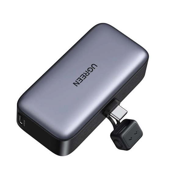 UGREEN Power Bank Mini cu suport pliabil 5000mAh, 22,5W, gri, 2 image