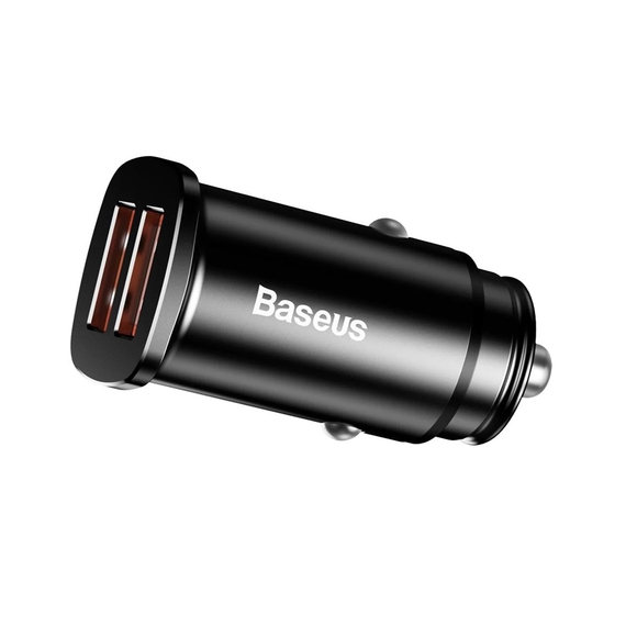 Baseus Încărcător auto 2xUSB Square Metal QC3.0 30W, negru, 2 image