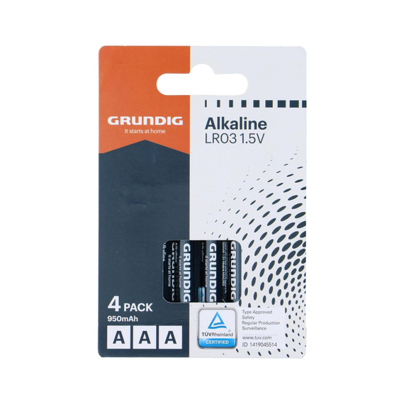 GRUNDIG Baterie alcalină AAA/LR03 950mAh 4pcs Pachet micșorat