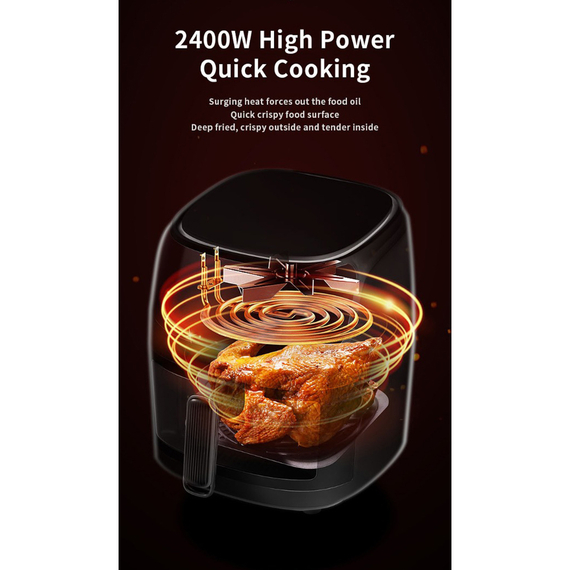 Teska Air Fryer TK-606D, 8L, 2400W, negru, 3 image