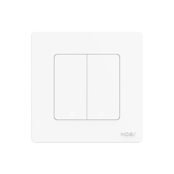 Moes Zigbee Star Ring Smart Push Button Switch 2 Gang (neutru opțional), alb