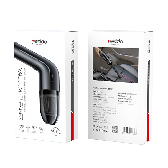 Aspirator auto Yesido 6000PA VC02, negru, 2 image