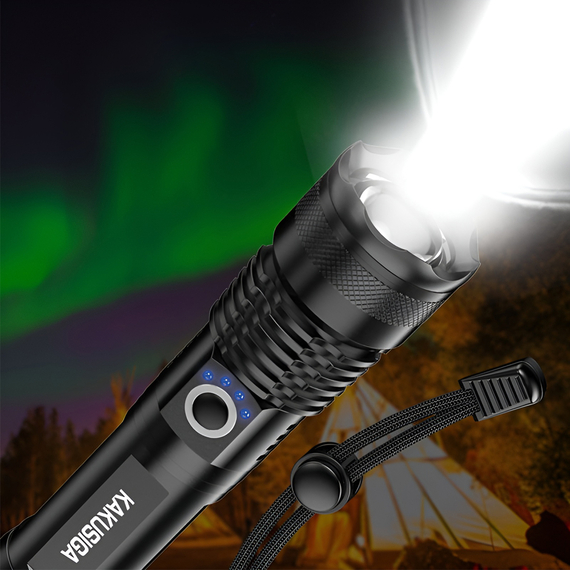 KAKU KSC-1558 Lanternă telescopică de exterior cu zoom LED de înaltă luminozitate, negru, 2 image
