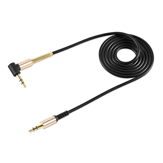 Helmet Audio Cable 3.5 to 3.5 Nylone, negru