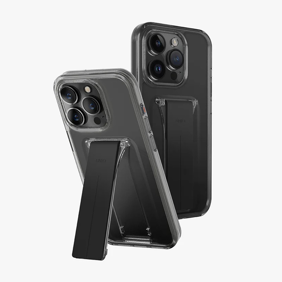 Uniq Case pentru iPhone 15 Pro Max Heldro Mount cu suport, Smoke