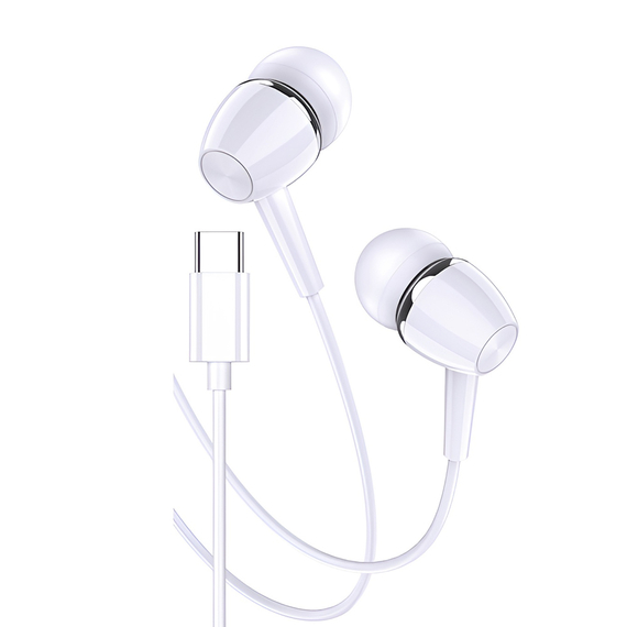 Ksiga Căști tip C cu microfon Jiaxuan KSC-1296, alb